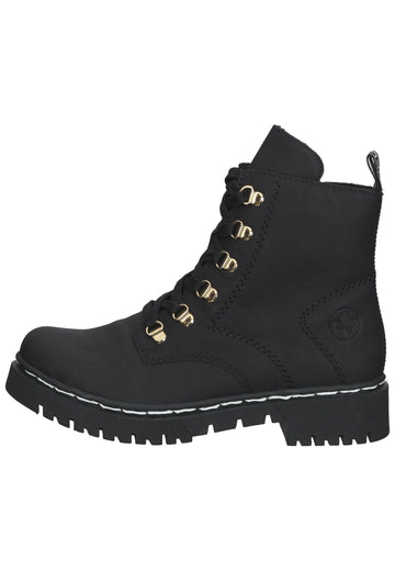 Rieker Stiefelette Lederimitat Schwarz Warmfutter - surf4shoes