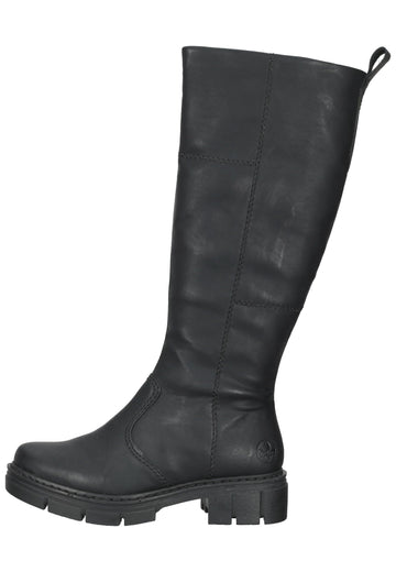 Rieker Stiefel Lederimitat Schwarz - surf4shoes