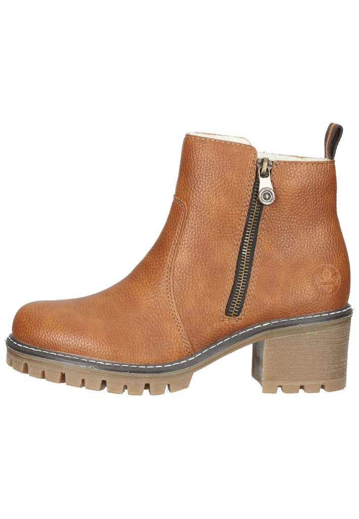 Rieker Stiefelette Lederimitat Mittelbraun - surf4shoes