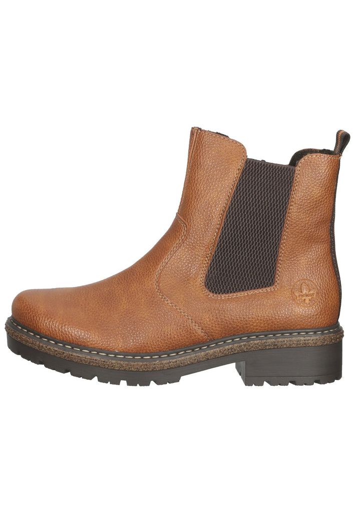 Rieker Stiefelette Lederimitat Mittelbraun Warmfutter - surf4shoes