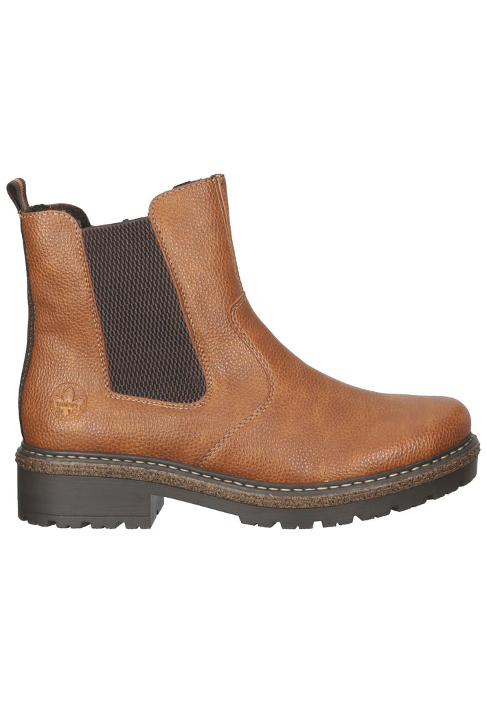 Rieker Stiefelette Lederimitat Mittelbraun Warmfutter - surf4shoes