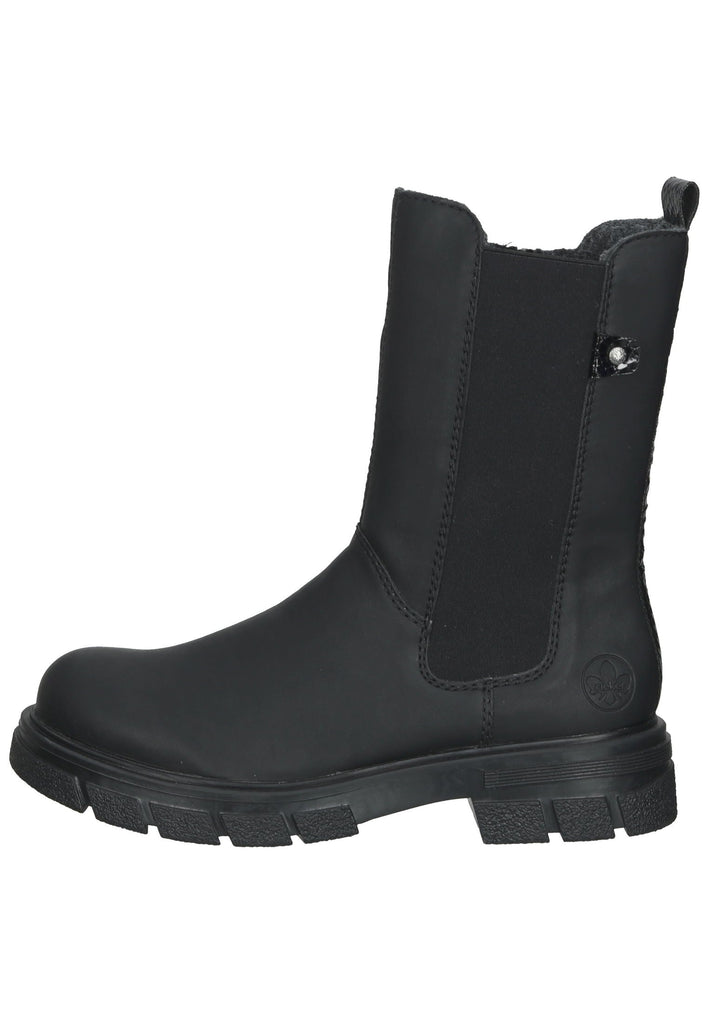 Rieker Stiefel Lederimitat Schwarz - surf4shoes