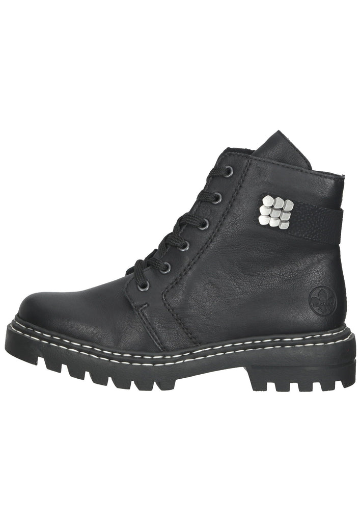 Rieker Stiefelette Lederimitat Schwarz - surf4shoes