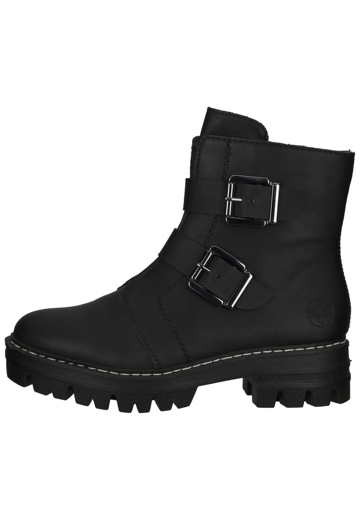 Rieker Stiefelette Lederimitat Schwarz Warmfutter - surf4shoes