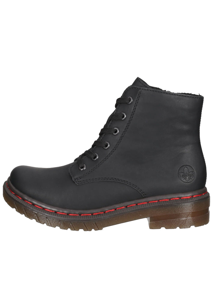 Rieker Stiefelette Lederimitat Schwarz - surf4shoes