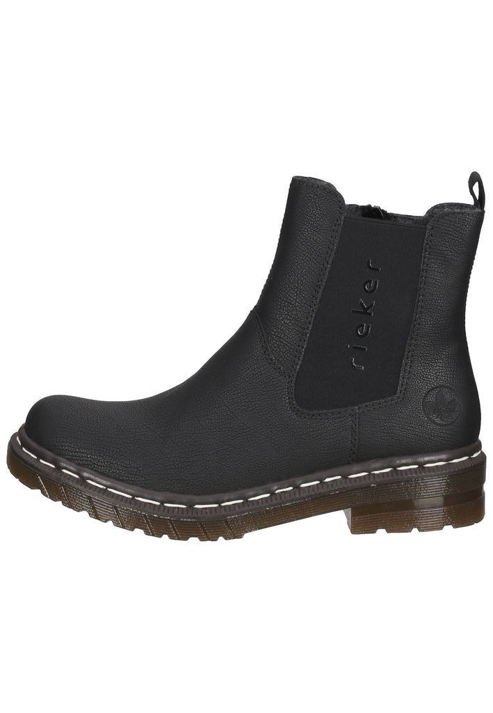 Rieker Stiefelette Lederimitat Schwarz - surf4shoes