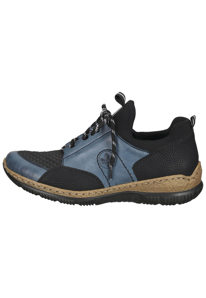 Rieker Halbschuhe Lederimitat Blau/Schwarz - surf4shoes
