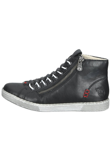 Rieker Stiefelette Lederimitat Schwarz Warmfutter - surf4shoes