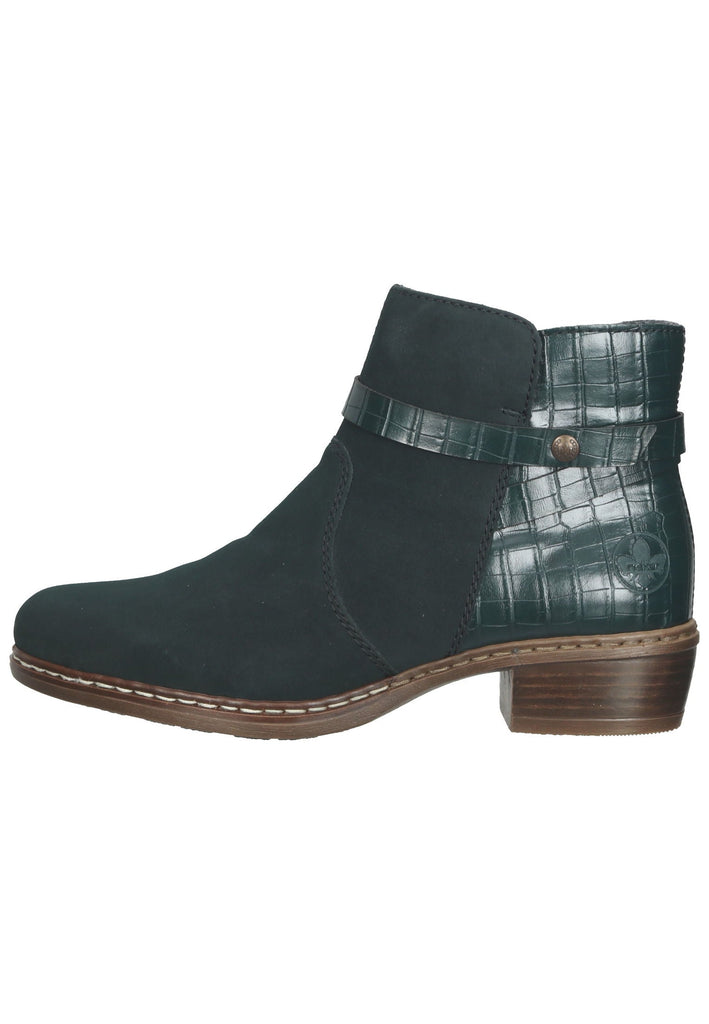 Rieker Stiefelette Lederimitat Dunkelgrün - surf4shoes