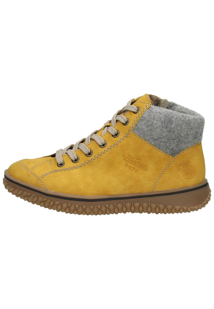 Rieker Stiefelette Lederimitat Gelb/Grau Warmfutter - surf4shoes