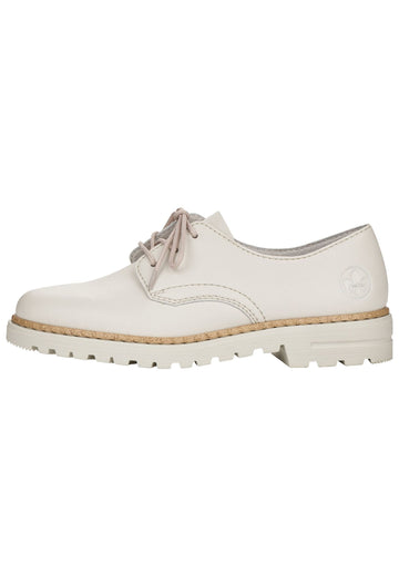 Rieker Halbschuhe Lederimitat Offwhite - surf4shoes