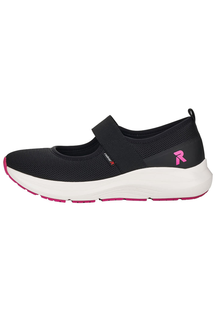 Rieker Ballerinas Textil Schwarz/Rosa - surf4shoes