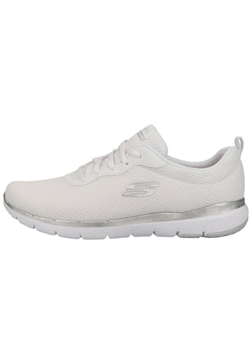 Skechers Sneaker Lederimitat/Textil Weiß/Silber - surf4shoes