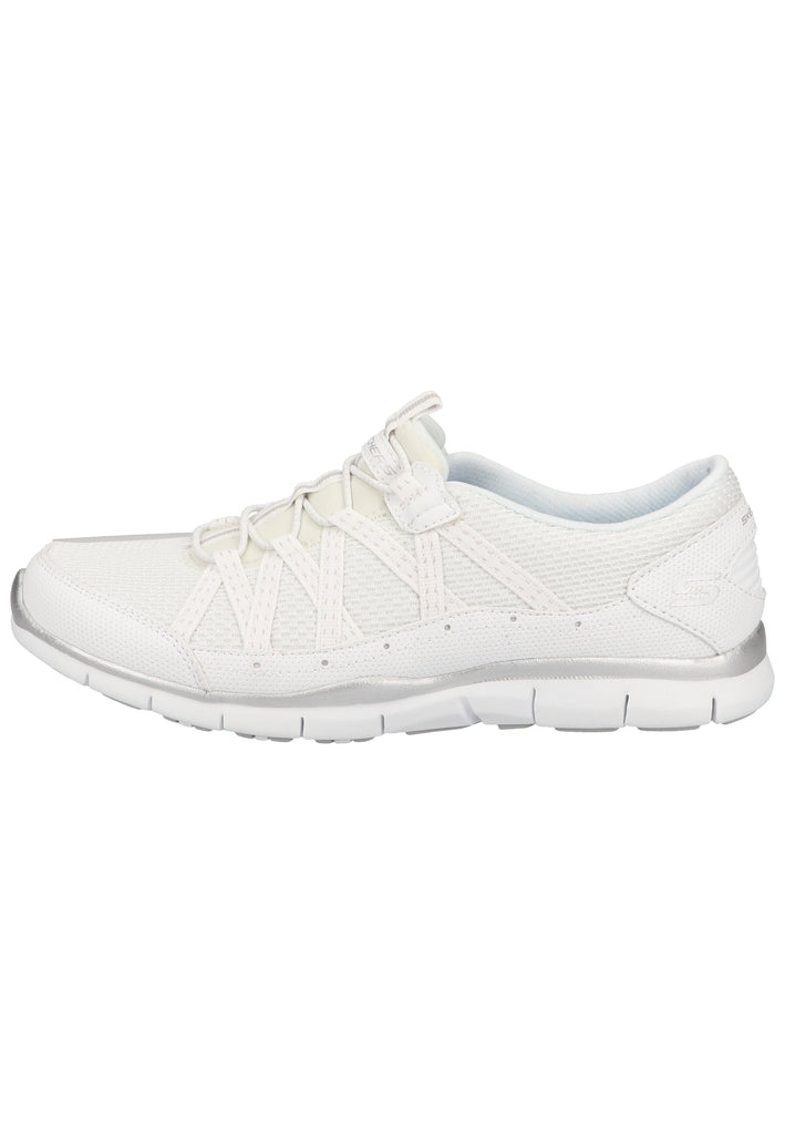 Skechers Sneaker Lederimitat/Textil Weiß/Silber - surf4shoes