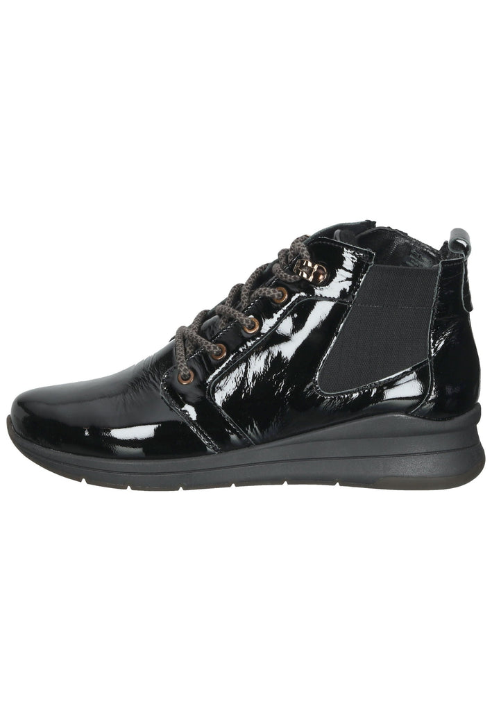 ara Stiefelette Lederimitat Schwarz Lack Warmfutter - surf4shoes