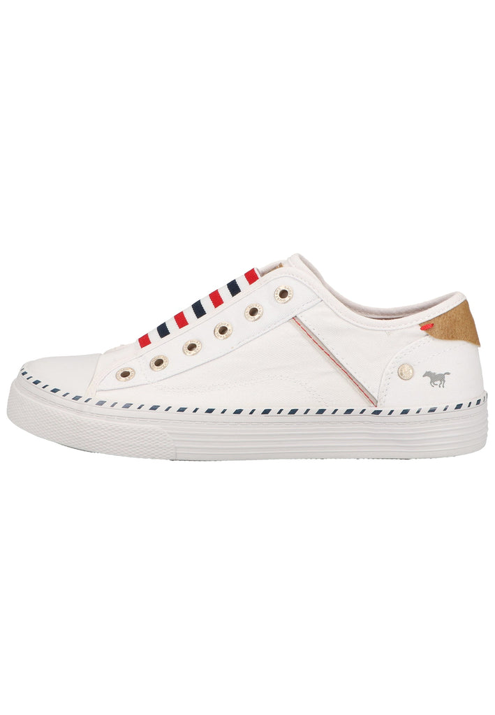 Mustang Sneaker Lederimitat/Textil Weiß - surf4shoes