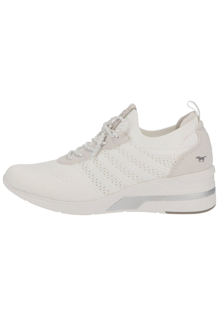 Mustang Sneaker Lederimitat/Textil Weiß - surf4shoes