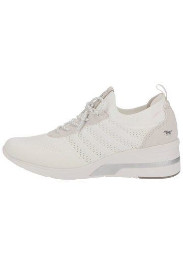 Mustang Sneaker Lederimitat/Textil Weiß - surf4shoes