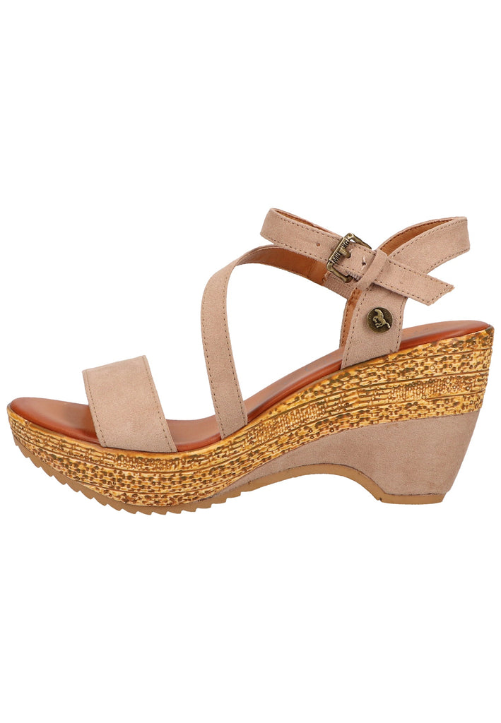 Mustang Sandalen Textil Beige - surf4shoes