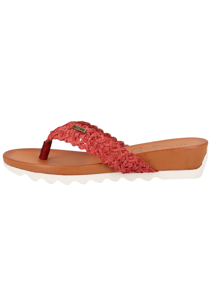 Mustang Zehensteg Lederimitat Rot - surf4shoes