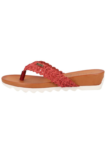 Mustang Zehensteg Lederimitat Rot - surf4shoes