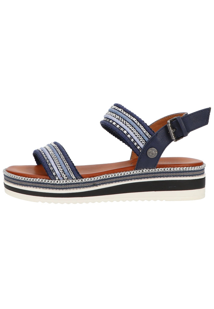 Mustang Sandalen Lederimitat/Textil Blau - surf4shoes