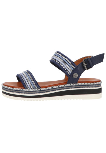 Mustang Sandalen Lederimitat/Textil Blau - surf4shoes