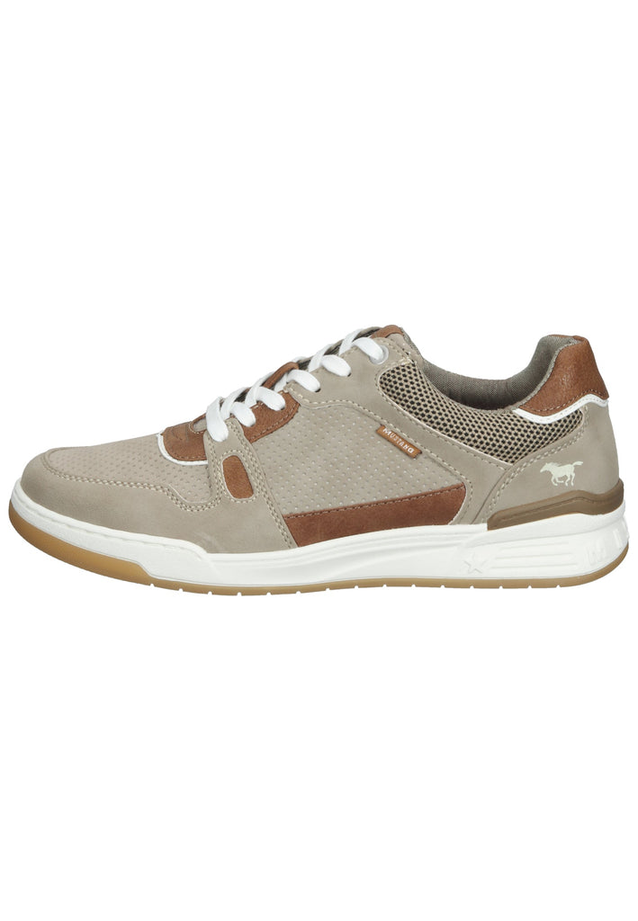 Mustang Sneaker Lederimitat Beige/Braun - surf4shoes