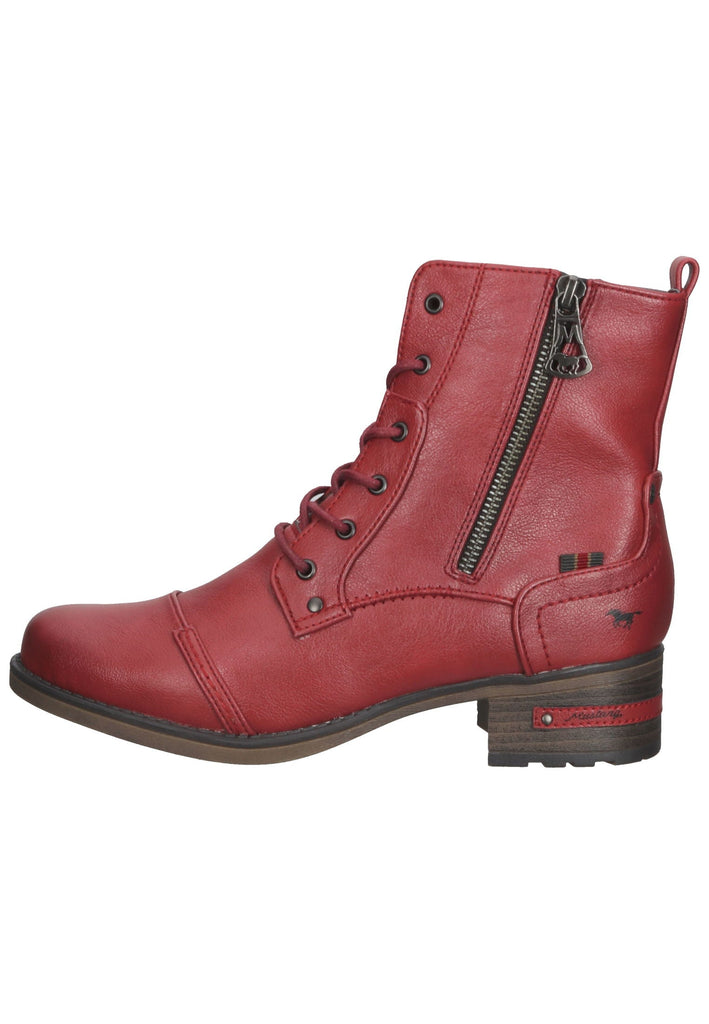 Mustang Stiefelette Lederimitat Rot - surf4shoes