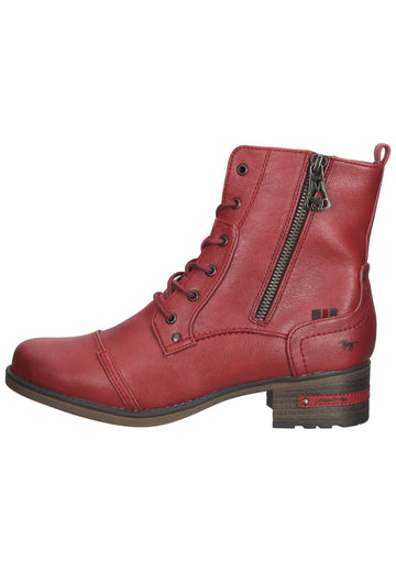 Mustang Stiefelette Lederimitat Rot - surf4shoes