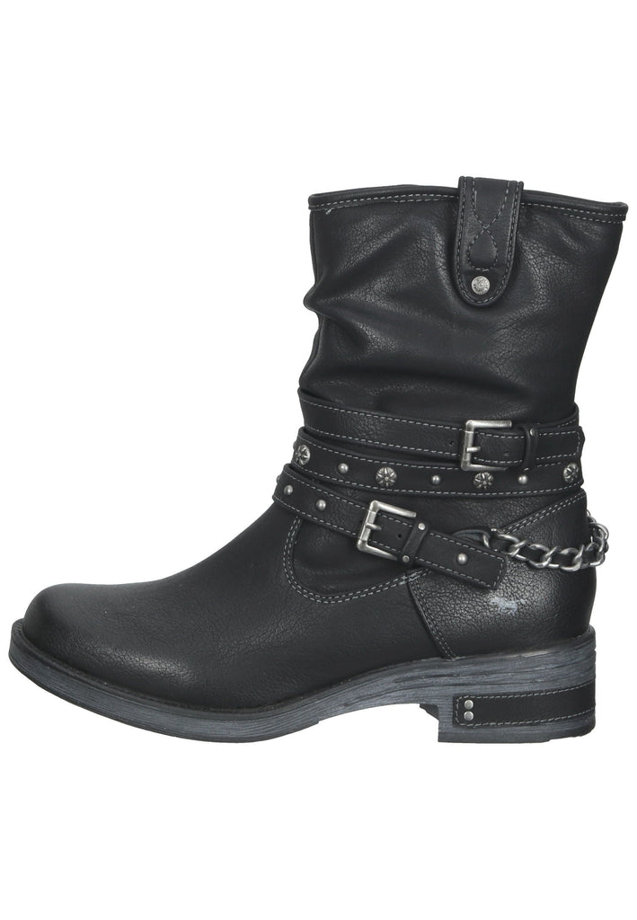 Mustang Stiefelette Lederimitat Schwarz Warmfutter - surf4shoes