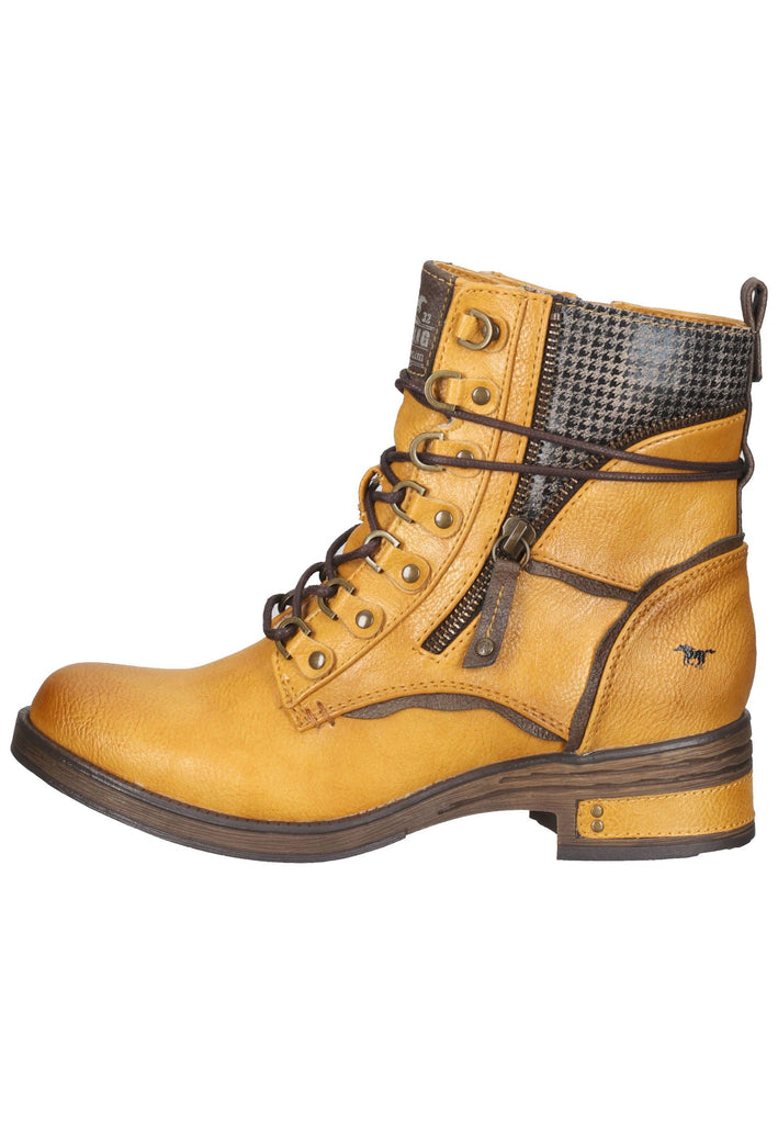 Mustang Stiefelette Lederimitat Gelb Warmfutter - surf4shoes