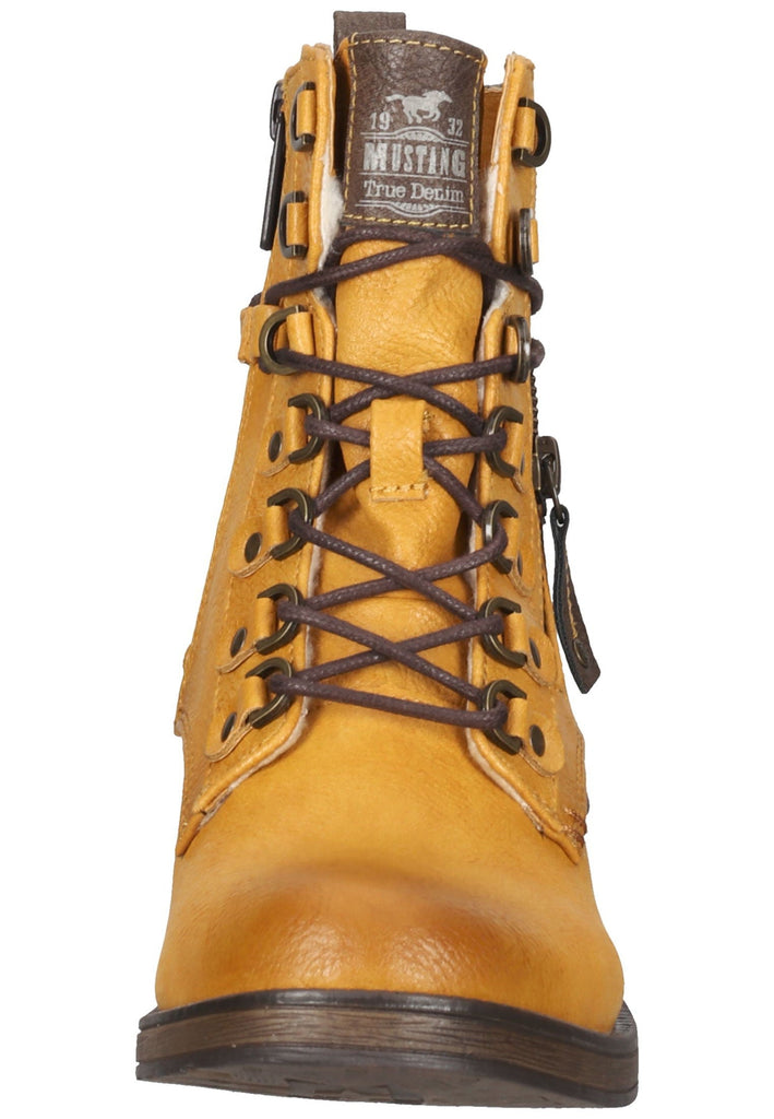 Mustang Stiefelette Lederimitat Gelb Warmfutter - surf4shoes