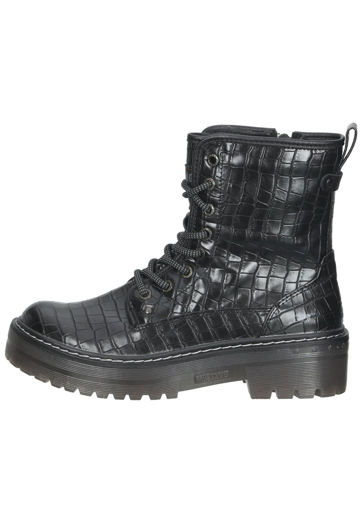 Mustang Stiefelette Lederimitat Schwarz - surf4shoes