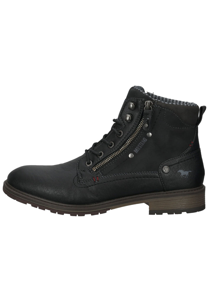 Mustang Stiefelette Lederimitat Schwarz - surf4shoes