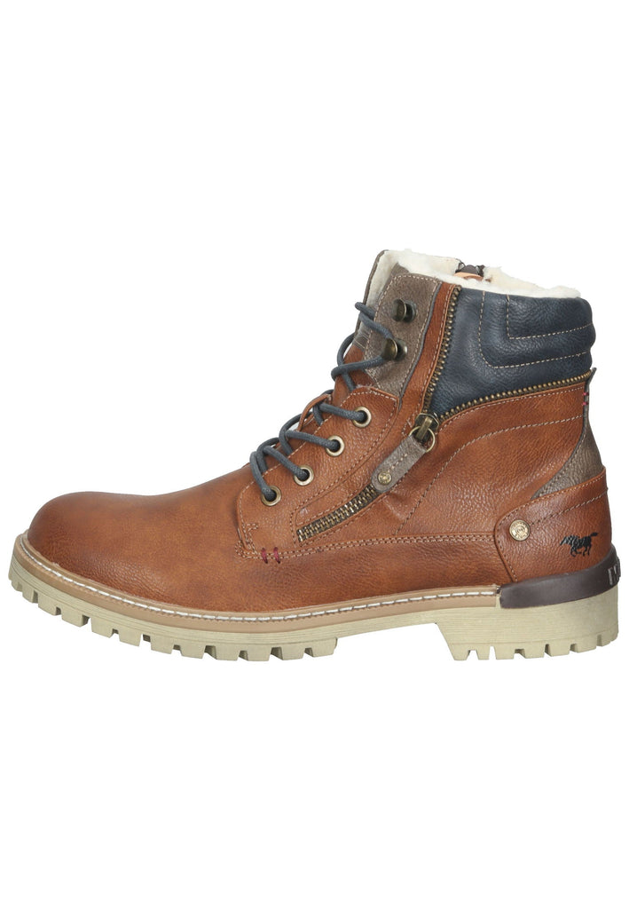 Mustang Stiefelette Lederimitat Cognac Warmfutter - surf4shoes