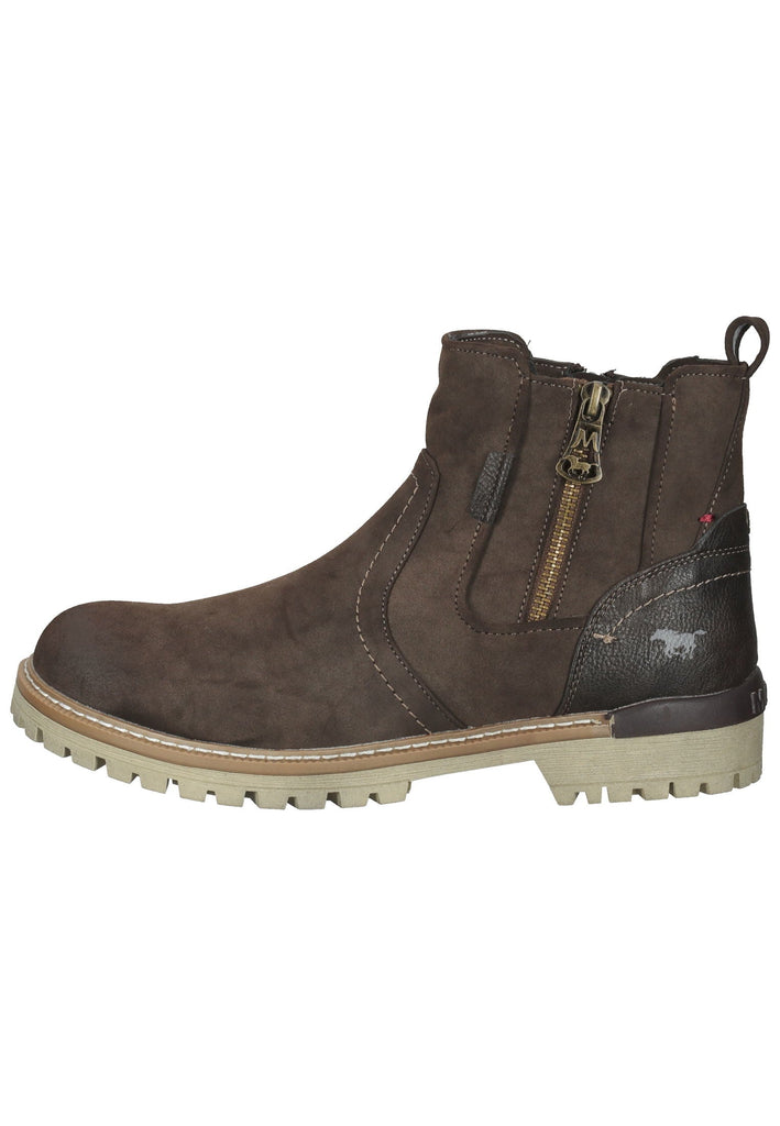 Mustang Stiefelette Lederimitat Kaffee Warmfutter - surf4shoes