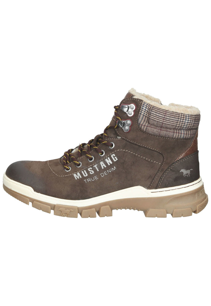Mustang Stiefelette Lederimitat Kaffee Warmfutter - surf4shoes