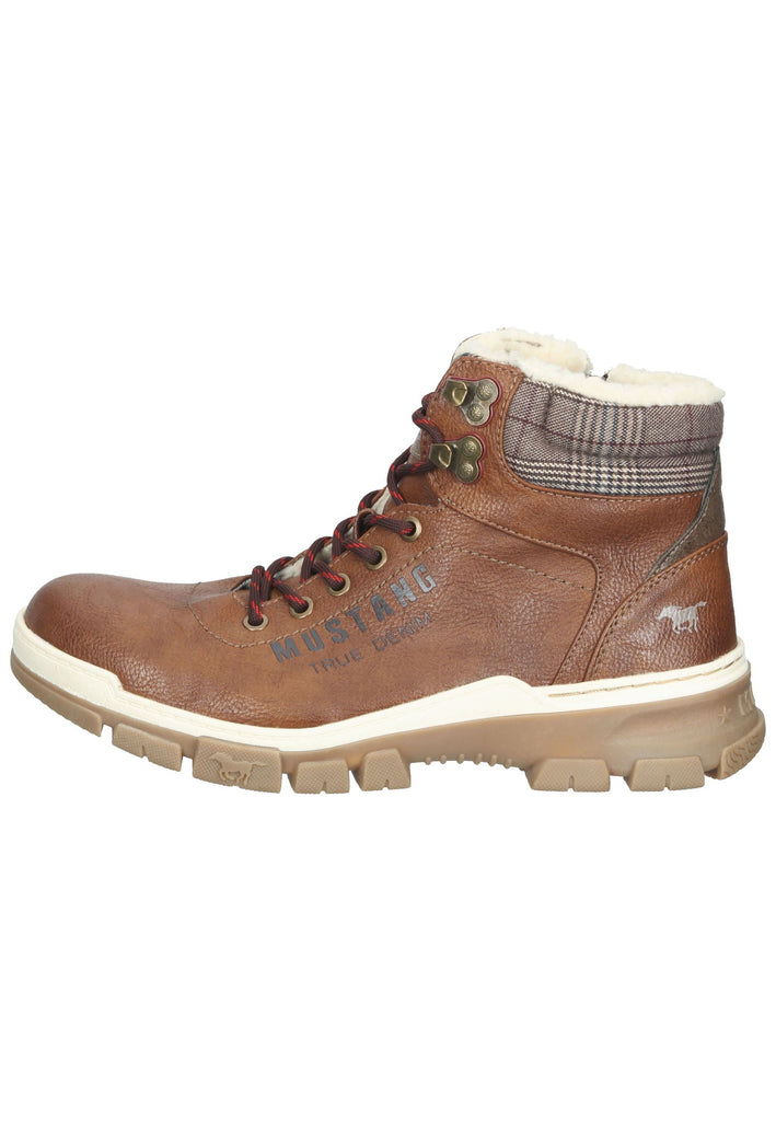 Mustang Stiefelette Lederimitat Cognac Warmfutter - surf4shoes