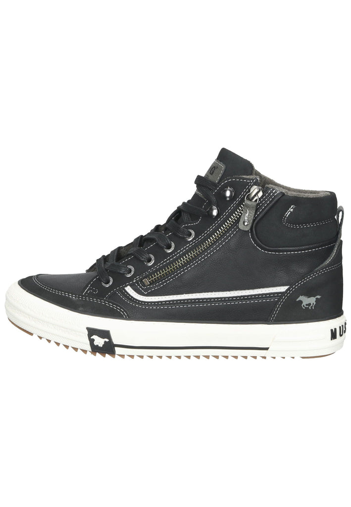 Mustang Sneaker Lederimitat Schwarz - surf4shoes