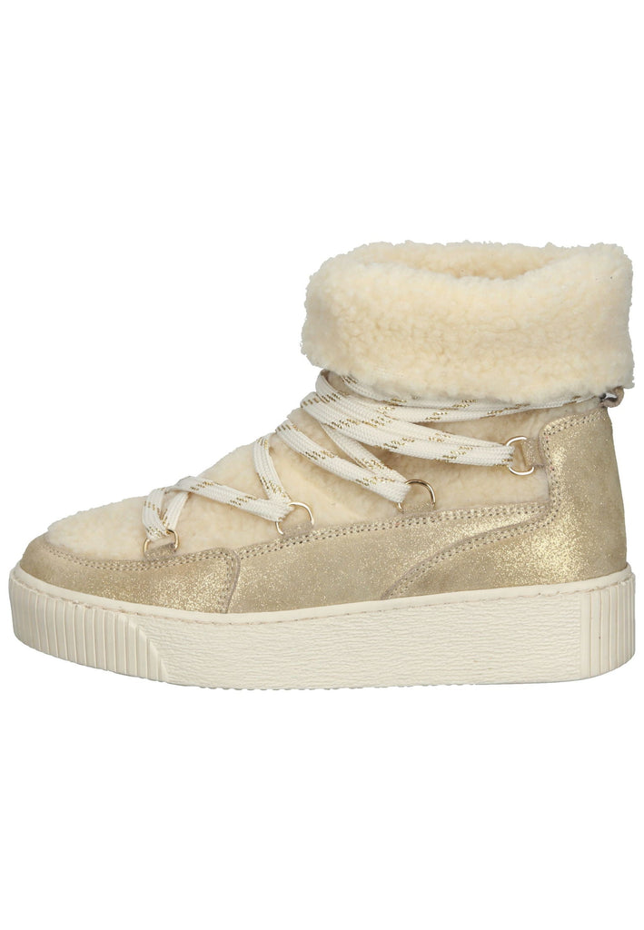 Mustang Stiefelette Leder Beige Warmfutter - surf4shoes