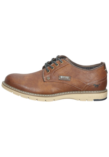Mustang Halbschuhe Lederimitat Cognac - surf4shoes