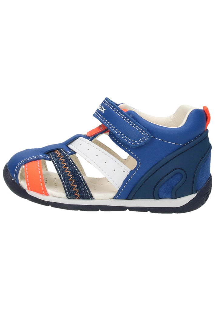 Geox Halbschuhe Leder/Textil Blau/Orange - surf4shoes
