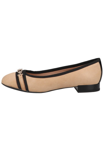 Geox Ballerinas Leder/Textil Hellbraun - surf4shoes