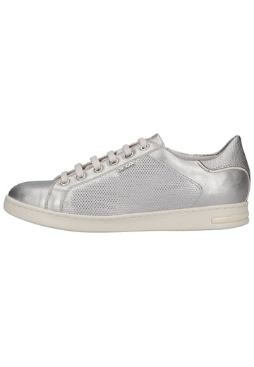 Geox Sneaker Lederimitat/Textil Weiß/Silber - surf4shoes