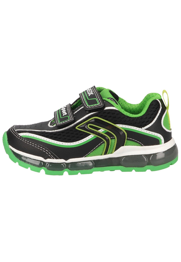 Geox Sneaker Lederimitat/Mesh Schwarz/Grün - surf4shoes