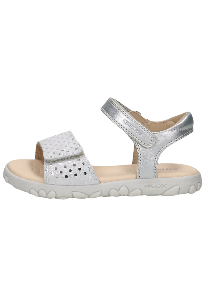 Geox Sandalen Veloursleder/Synthetik Silber/Weiß - surf4shoes
