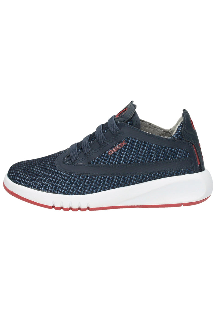 Geox Sneaker Lederimitat/Mesh Navy/Rot - surf4shoes