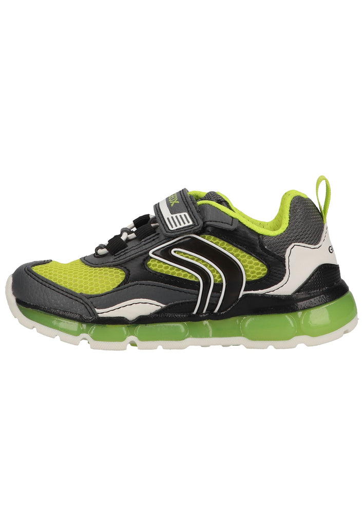Geox Sneaker Lederimitat/Mesh Dunkelgrau/Grün - surf4shoes