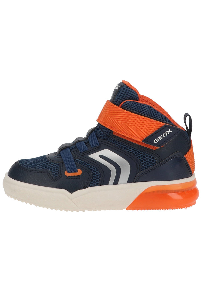 Geox Sneaker Lederimitat/Mesh Navy/Orange - surf4shoes
